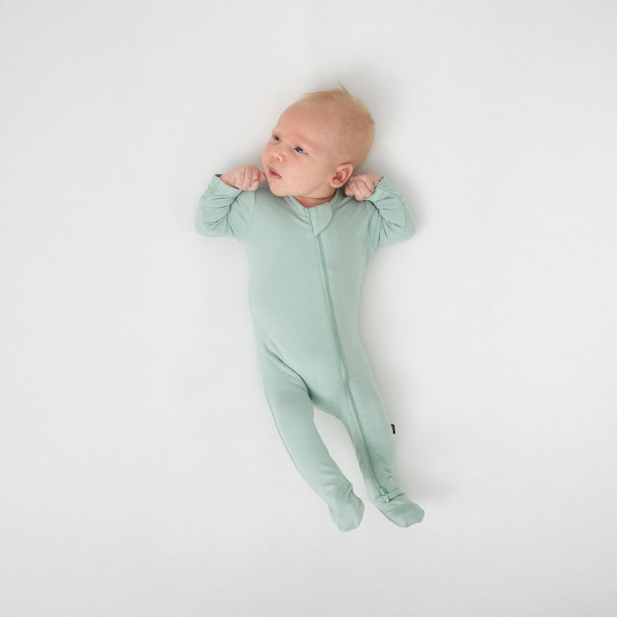 Zippered Footie in Sage