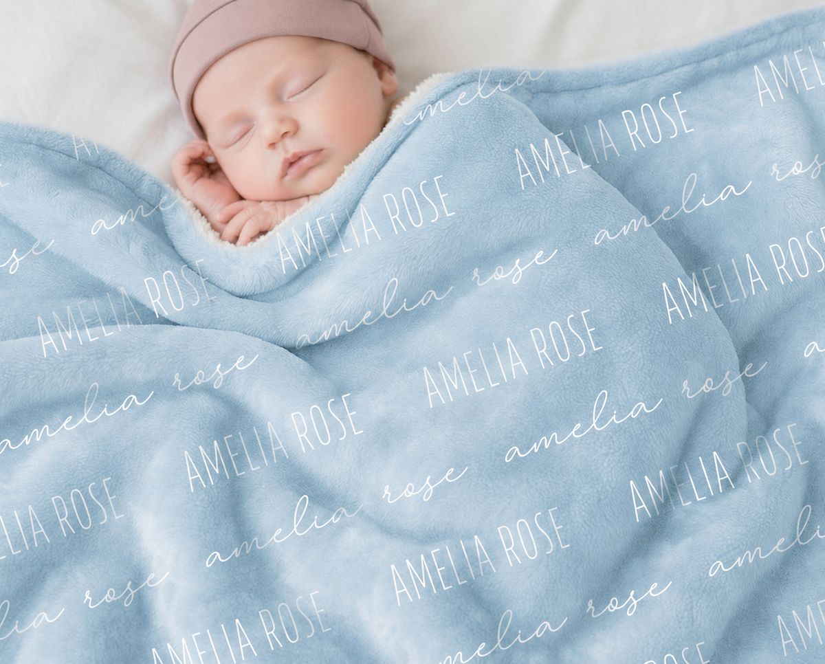 Custom Baby Blanket with Name Baby Name Swaddle