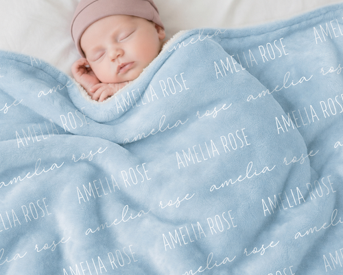 Custom Baby Blanket with Name Baby Name Swaddle