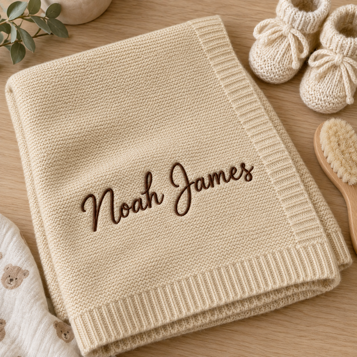 Custom Embroidered Cotton Baby Blanket