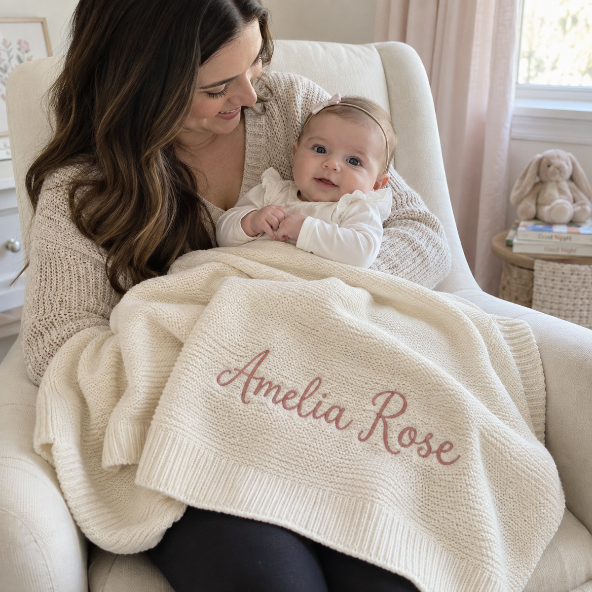 Custom Embroidered Cotton Baby Blanket
