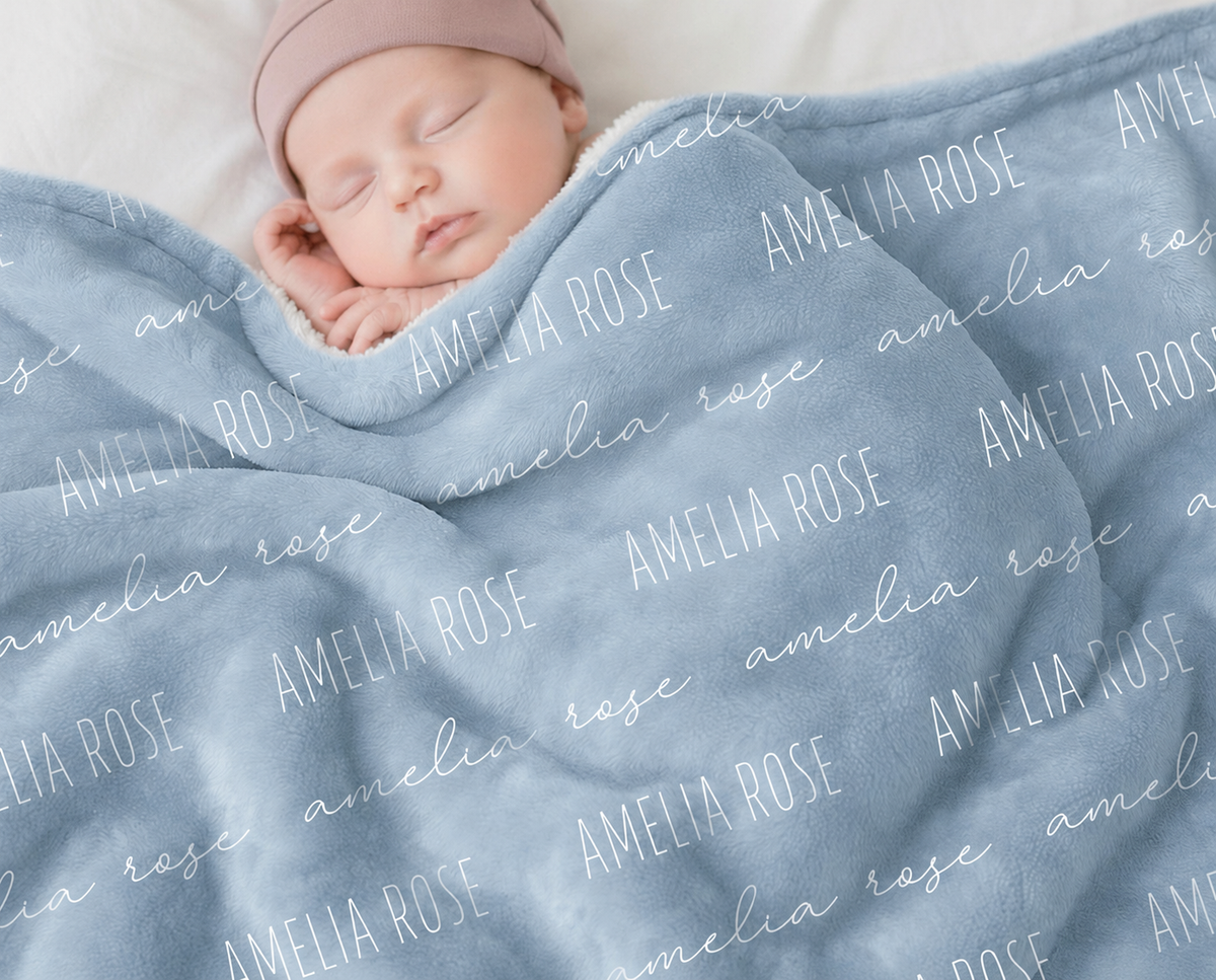 Custom Baby Blanket with Name Baby Name Swaddle