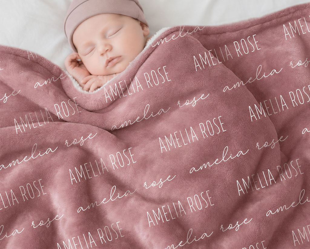 Custom Baby Blanket with Name Baby Name Swaddle