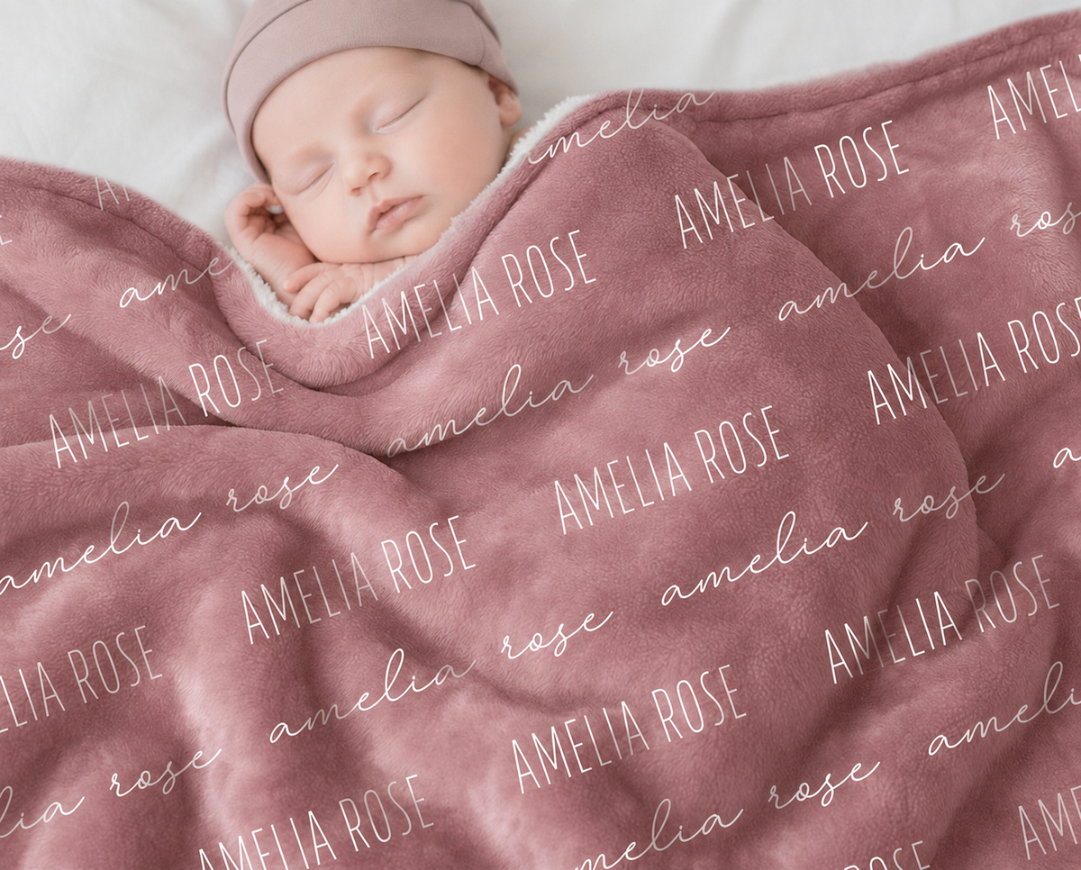 Custom Baby Blanket with Name Baby Name Swaddle