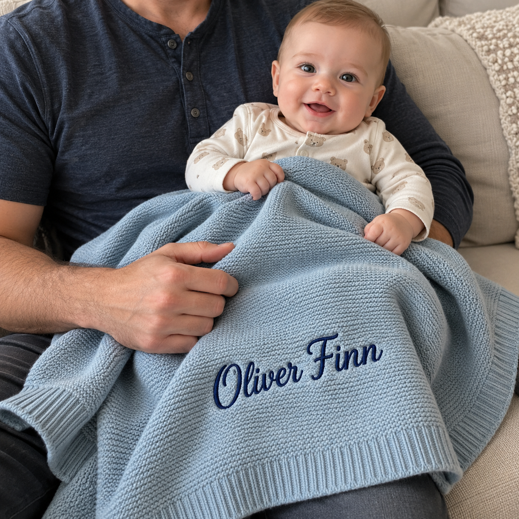 Custom Embroidered Cotton Baby Blanket