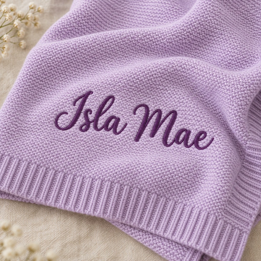 Custom Embroidered Cotton Baby Blanket
