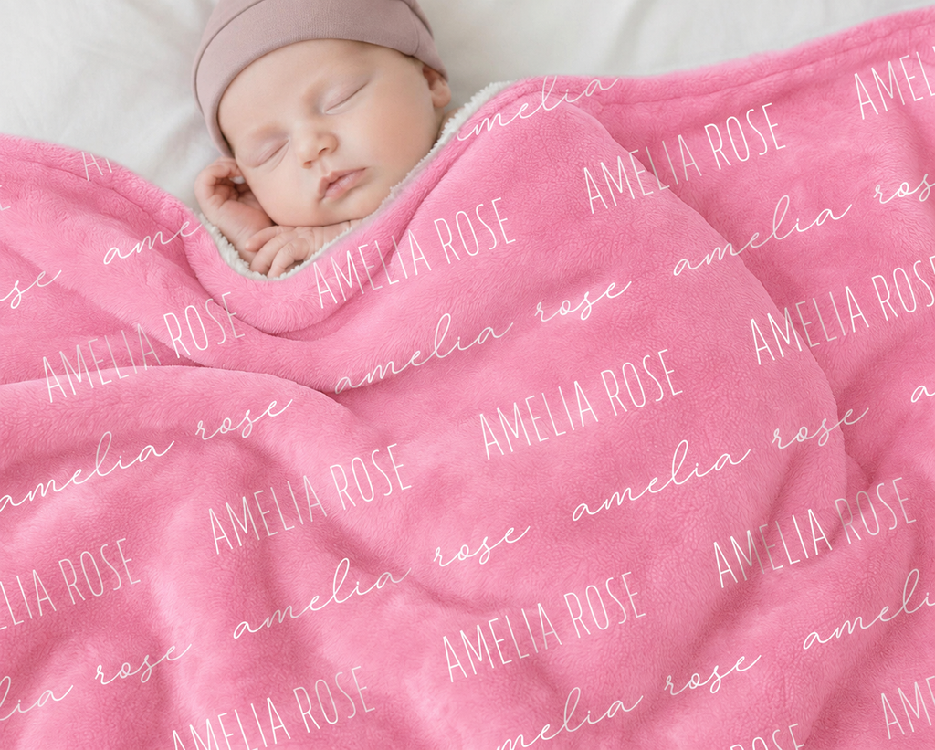 Custom Baby Blanket with Name Baby Name Swaddle