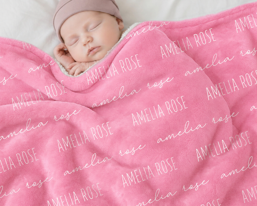 Custom Baby Blanket with Name Baby Name Swaddle